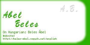 abel beles business card
